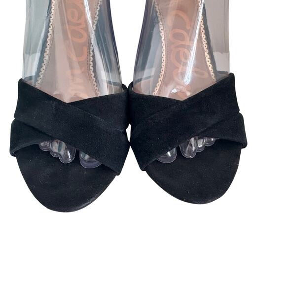 Sam Edelman Yancy Suede Block Heel Crossover Sandal Shoe 8.5 - Picture 3 of 9